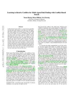 Learning to Resolve Conflicts for Multi-Agent Path Finding with
  Conflict-Based Search