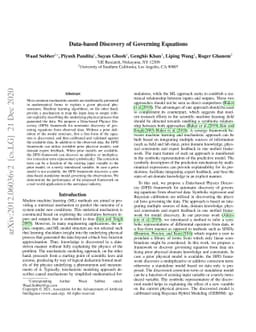Data-based Discovery of Governing Equations