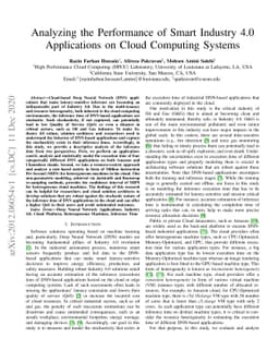 Analyzing the Performance of Smart Industry 4.0 Applications on Cloud
  Computing Systems