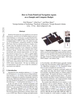 How to Train PointGoal Navigation Agents on a (Sample and Compute)
  Budget
