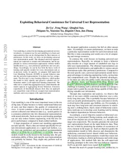 Exploiting Behavioral Consistence for Universal User Representation