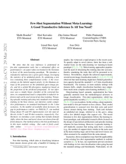 Few-Shot Segmentation Without Meta-Learning: A Good Transductive
  Inference Is All You Need?