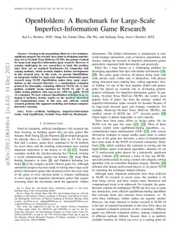 OpenHoldem: A Benchmark for Large-Scale Imperfect-Information Game
  Research