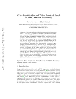 Writer Identification and Writer Retrieval Based on NetVLAD with
  Re-ranking
