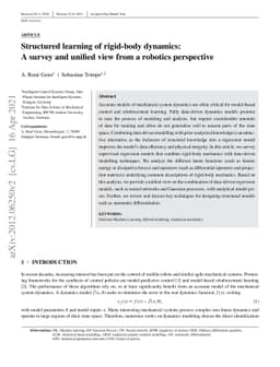 Structured learning of rigid-body dynamics: A survey and unified view
  from a robotics perspective