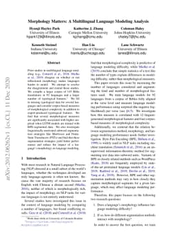 Morphology Matters: A Multilingual Language Modeling Analysis