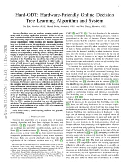 Hard-ODT: Hardware-Friendly Online Decision Tree Learning Algorithm and
  System