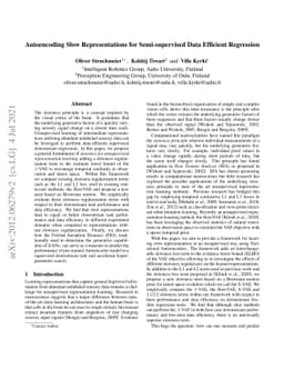 Autoencoding Slow Representations for Semi-supervised Data Efficient
  Regression