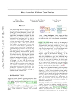 Data Appraisal Without Data Sharing