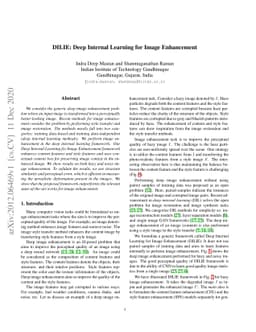 DILIE: Deep Internal Learning for Image Enhancement