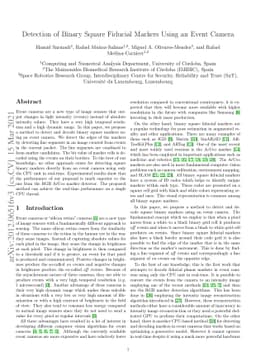 Detection of Binary Square Fiducial Markers Using an Event Camera