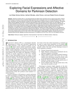 Exploring Facial Expressions and Affective Domains for Parkinson
  Detection
