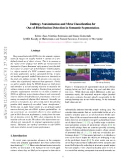Entropy Maximization and Meta Classification for Out-Of-Distribution
  Detection in Semantic Segmentation