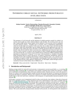 Inferring urban social networks from publicly available data