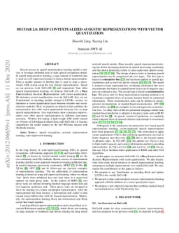DeCoAR 2.0: Deep Contextualized Acoustic Representations with Vector
  Quantization