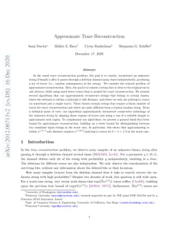Approximate Trace Reconstruction