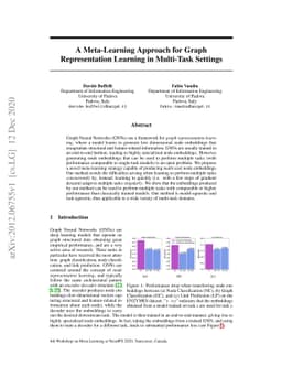 A Meta-Learning Approach for Graph Representation Learning in Multi-Task
  Settings