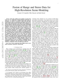 Fusion of Range and Stereo Data for High-Resolution Scene-Modeling