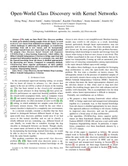 Open-World Class Discovery with Kernel Networks