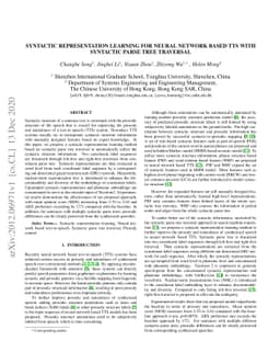 Syntactic representation learning for neural network based TTS with
  syntactic parse tree traversal