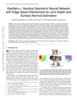 GeoNet++: Iterative Geometric Neural Network with Edge-Aware Refinement
  for Joint Depth and Surface Normal Estimation