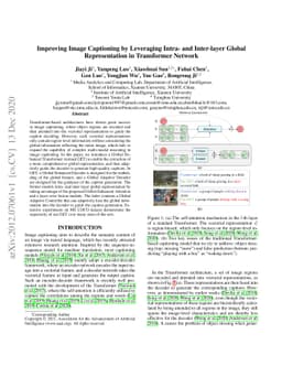 Improving Image Captioning by Leveraging Intra- and Inter-layer Global
  Representation in Transformer Network