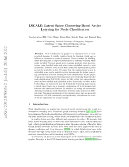 LSCALE: Latent Space Clustering-Based Active Learning for Node
  Classification