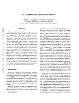 MSAF: Multimodal Split Attention Fusion