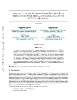 Hospital Capacity Planning Using Discrete Event Simulation Under Special
  Consideration of the COVID-19 Pandemic