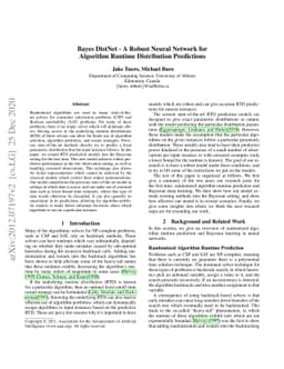 Bayes DistNet -- A Robust Neural Network for Algorithm Runtime
  Distribution Predictions