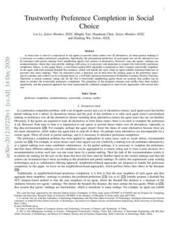 Trustworthy Preference Completion in Social Choice