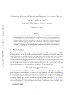 Achieving Adversarial Robustness Requires An Active Teacher