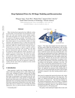 Deep Optimized Priors for 3D Shape Modeling and Reconstruction