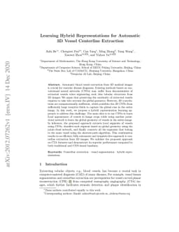 Learning Hybrid Representations for Automatic 3D Vessel Centerline
  Extraction
