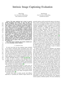 Intrinsic Image Captioning Evaluation