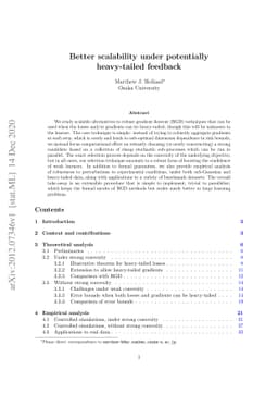Better scalability under potentially heavy-tailed feedback