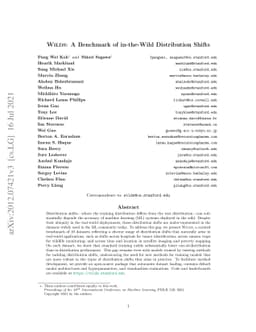 WILDS: A Benchmark of in-the-Wild Distribution Shifts