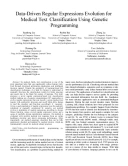 Data-Driven Regular Expressions Evolution for Medical Text
  Classification Using Genetic Programming