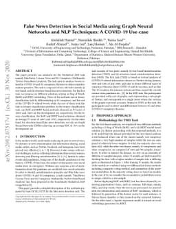 Fake News Detection in Social Media using Graph Neural Networks and NLP
  Techniques: A COVID-19 Use-case