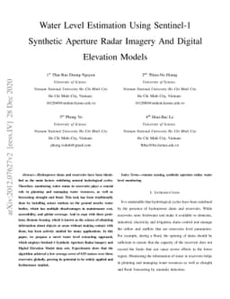 Water Level Estimation Using Sentinel-1 Synthetic Aperture Radar Imagery
  And Digital Elevation Models