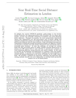Near Real-Time Social Distance Estimation in London