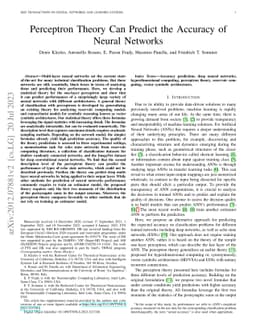 Perceptron Theory Can Predict the Accuracy of Neural Networks