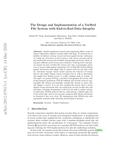 The Design and Implementation of a Verified File System with End-to-End
  Data Integrity