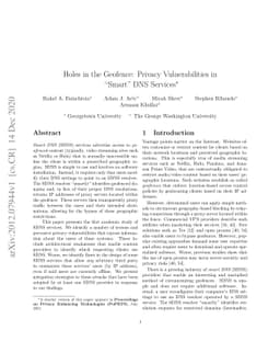 Holes in the Geofence: Privacy Vulnerabilities in "Smart" DNS Services