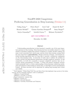 NeurIPS 2020 Competition: Predicting Generalization in Deep Learning