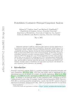 Probabilistic Contrastive Principal Component Analysis