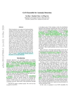 GAN Ensemble for Anomaly Detection