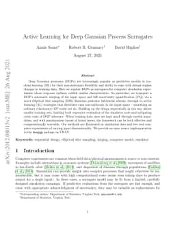 Active Learning for Deep Gaussian Process Surrogates