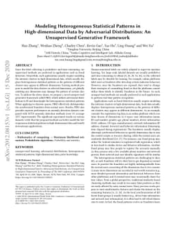 Modeling Heterogeneous Statistical Patterns in High-dimensional Data by
  Adversarial Distributions: An Unsupervised Generative Framework