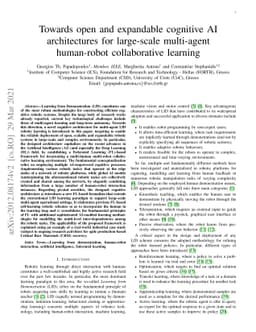 Towards open and expandable cognitive AI architectures for large-scale
  multi-agent human-robot collaborative learning